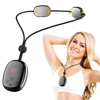 USB kaklo elektrostimuliatorius, 15 intensyvumo lygių, juodas
