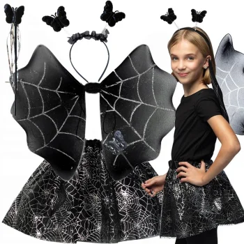 Kids Halloween Costume Set: Skirt, Wings, Wand, and Headband