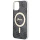 Guess dėklas iPhone 14 telefonui 4G MagSafe, juodas