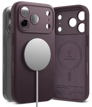 Ringke Silicone MagSafe dėklas telefonui Apple iPhone 18 Pro, tamsi vyšnia
