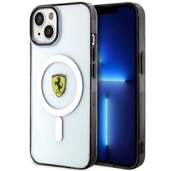 Ferrari Outline MagSafe dėklas iPhone 14 Plus telefonui, skaidrus