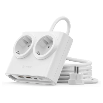 Orico PDC25 25W 6in1 Power Strip 2x AC + 2x USB-A + 2x USB-C - White