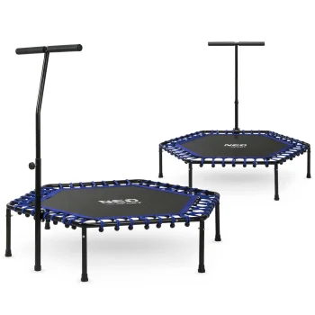 Neo-Sport fitneso batutas su rankena, 127 cm, mėlynas