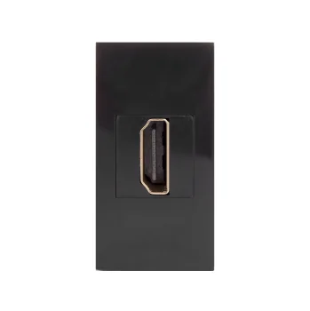 Maclean MCE720B Single HDMI Wall Socket Module, Black