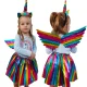 Unicorn Costume for Girls with Tutu Skirt, Wings and Headband, Multicolor