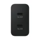 Samsung Power Adapter Duo EP-T5020XBEGEU tinklo įkroviklis 2x USB-C 50W, juodas