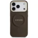 Guess Peony Hot Stamp MagSafe dėklas iPhone 17 Pro telefonui, rudas