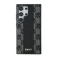 DKNY Leather Checkered Mono MagSafe dėklas Samsung Galaxy S24 Ultra, juodas
