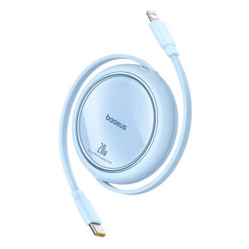 „USB-C“ į „Lightning“ laidas Baseus Free2Pull, 20W, 1 m, mėlynas
