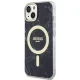 Guess Marble MagSafe dėklas iPhone 14 Plus telefonui, juodas