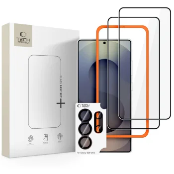 Apsauginis stiklas Tech-Protect Easy Set+ 3-Pack Samsung Galaxy S26 Ultra, juodas