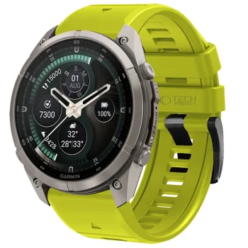 Tech-Protect silicone strap for Garmin Fenix 47 mm, lime