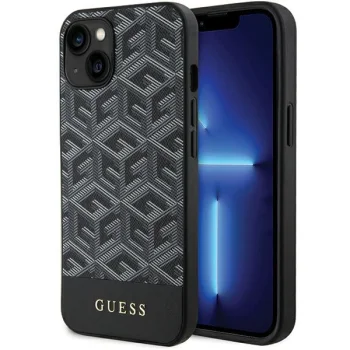 Guess GCube Stripes MagSafe dėklas iPhone 15 / 14 / 13, juodas