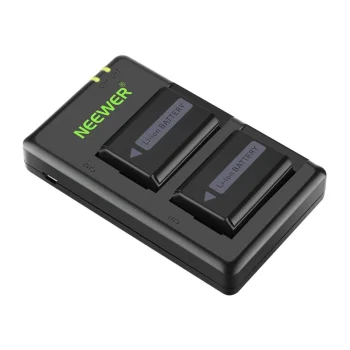 NEEWER NP-FW50 kit: 2 × 1100 mAh batteries and dual charger