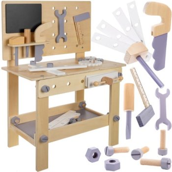 Kruzzel 00024820 Wooden Toy Workbench with Tools