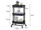 3 Tier Rolling Utility Cart Metal Storage Trolley for Kitchen & Bathroom, Black
