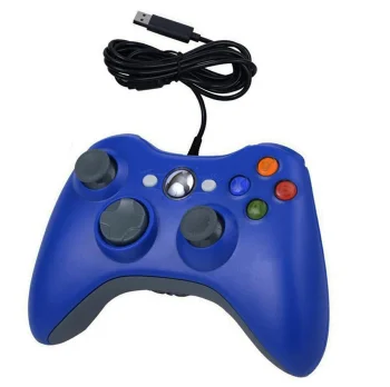 Wired gamepad for PC and Xbox 360 with vibration, blue