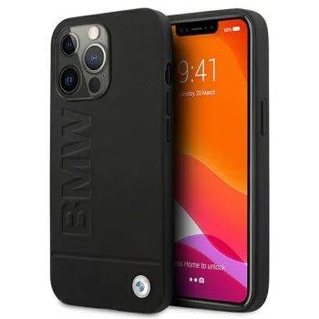 BMW Signature odinis dėklas, skirtas iPhone 13 Pro Max, juodas