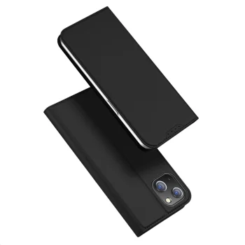 Dux Ducis Skin Pro knygutės tipo dėklas iPhone 15 Plus telefonui, juodas