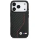 BMW M Carbon Line & Logo MagSafe dėklas skirtas iPhone 17 Pro, raudonas