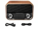 Nešiojamas retro radijas ir Bluetooth garsiakalbis AUX, rudas