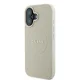 Guess Grained Ring MagSafe dėklas telefonui iPhone 16, smėlio spalvos