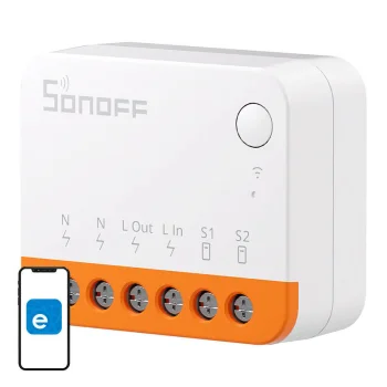 Sonoff MINIR4 išmanusis 1 kanalo Wi-Fi jungiklis, baltas