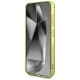 Guess 4G Glitter Triangle Buttons MagSafe dėklas Samsung Galaxy S25, rudas