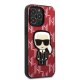 Karl Lagerfeld Monogram Ikonik Patch dėklas, skirtas iPhone 13 Pro Max, raudonas