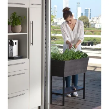 Gėlių vazonas Keter Urban Bloomer su laistymo sistema, pilkas