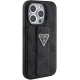 Guess dėklas iPhone 15 Pro Max telefonui Grip Stand 4G Triangle Strass, juodas