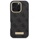 Guess dėklas iPhone 16 Pro telefonui 4G Logo Plate MagSafe, juodas