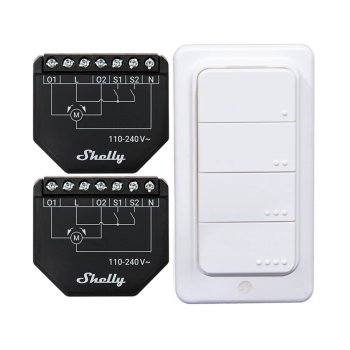 Išmanusis žaliuzių valdiklio rinkinys Shelly Shutter + BLU RC Button 4