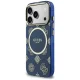 Guess IML Peony Dot MagSafe dėklas iPhone 17 Pro telefonui, mėlynas