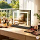 Kosmetinis makiažo veidrodis su LED apšvietimu ModernHome 50x40 cm, juodas
