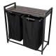 2-Compartment Laundry Basket with Shelf 80L Loft