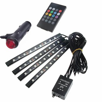 RGB LED Car Interior Lights 4x9 with Remote and Music Sync