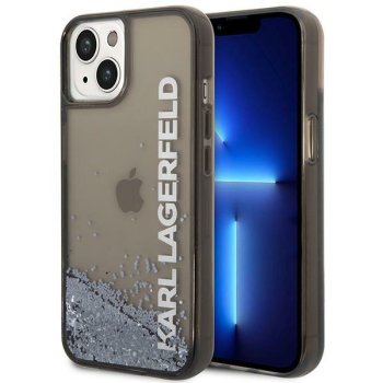 Karl Lagerfeld Liquid Glitter Elong Case for iPhone 14, Black