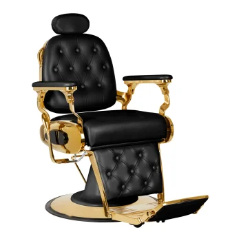 Gabbiano Francesco Barber Chair, Black and Gold