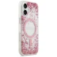 Guess Resin Bottom Glitter MagSafe dėklas iPhone 17 telefonui, rožinis