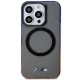 BMW dėklas iPhone 14 Pro telefonui Gradient Bumper MagSafe, pilkas