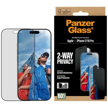 PanzerGlass Ultra-Wide Fit EasyAligner Privacy Glass iPhone 17 / 16 Pro