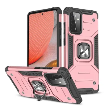 Wozinsky Ring Armor dėklas Samsung Galaxy A72 4G su žiedu ir stovu, rožinis