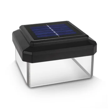 Saulės energijos LED stulpo šviestuvas GreenBlue GB128, 100x100 mm, juodas