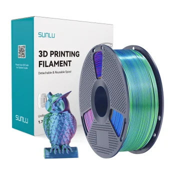 3D spausdintuvo siūlas Sunlu PLA+ Silk Tri-Color (mėlyna-žalia-violetinė)