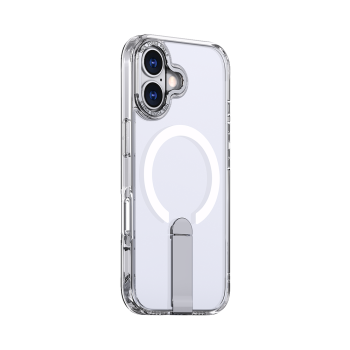 "Hybrid Armor X" dėklas iPhone 17 su stovu ir MagSafe, skaidrus