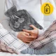 Rubber Hot Water Bottle with Plush Cover 4FIZJO 2L, Grey