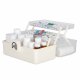 Large XL Medicine Organizer Box with 3 Tiers, 29x19x15.5 cm, White/Translucent
