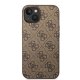 Guess dėklas iPhone 15 Plus telefonui 4G Metal Gold Logo, rudas
