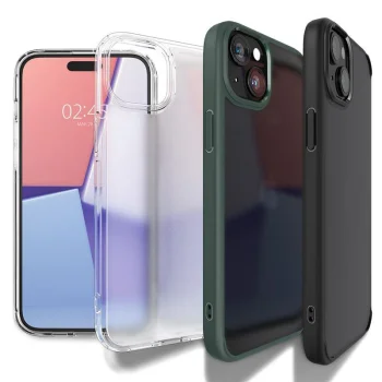 Spigen Ultra Hybrid dėklas iPhone 15 Plus telefonui, tamsiai mėlynas